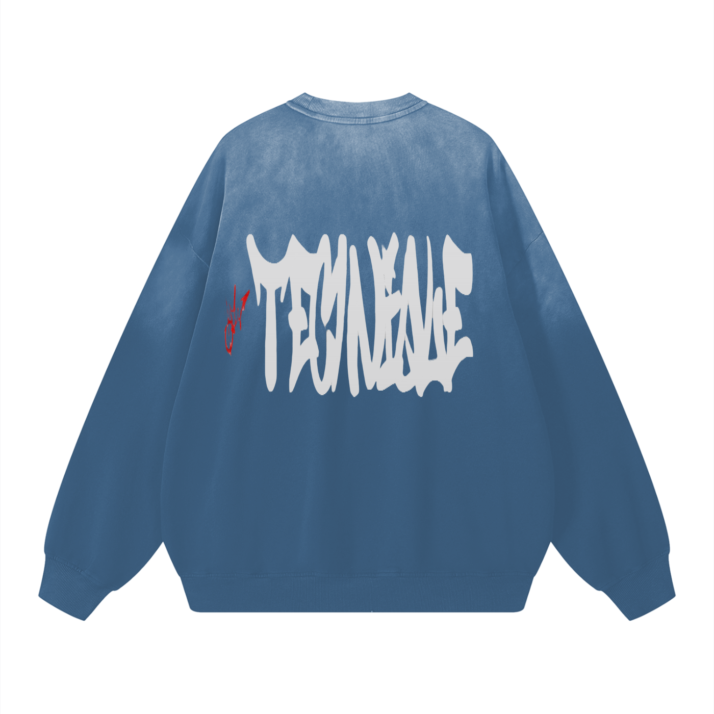 Effortless Athleisure Pure Cotton Handcrafted Monkey Wash Drop-Shoulder Sweatshirt