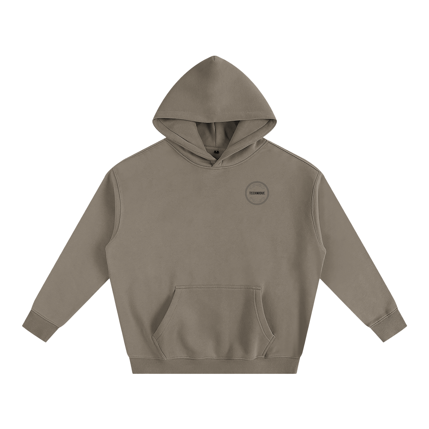 Plain Technique oversize Fleeced Hoodie