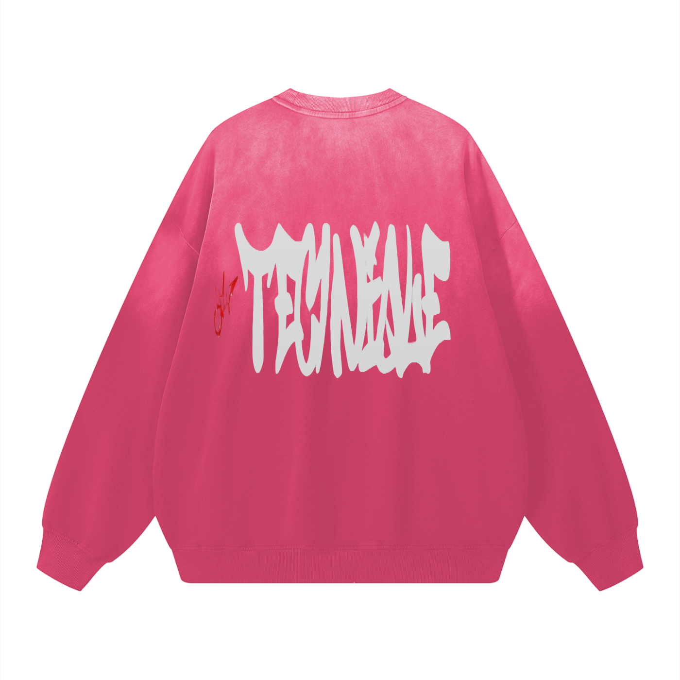 Effortless Athleisure Pure Cotton Handcrafted Monkey Wash Drop-Shoulder Sweatshirt