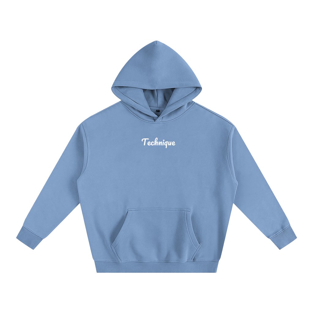Simple text with back design Oversize Fleeced Hoodie