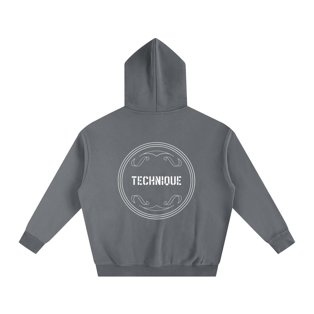 Simple text with back design Oversize Fleeced Hoodie