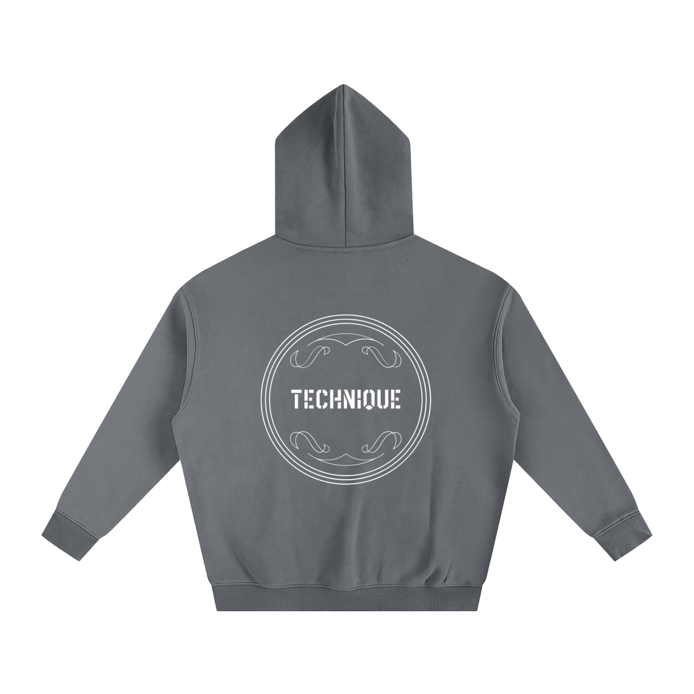 Simple text with back design Oversize Fleeced Hoodie