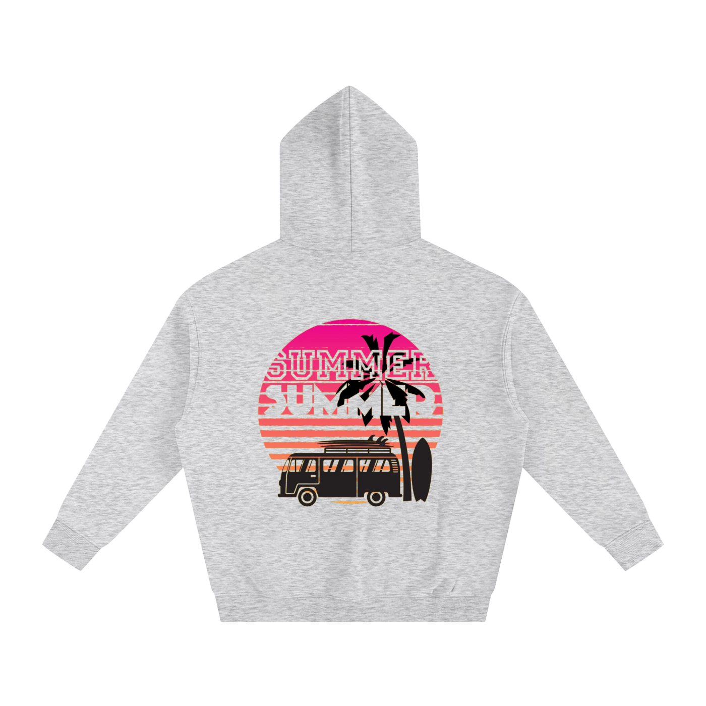 sunset oversize Fleeced Hoodie