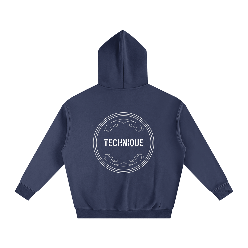 Simple text with back design Oversize Fleeced Hoodie