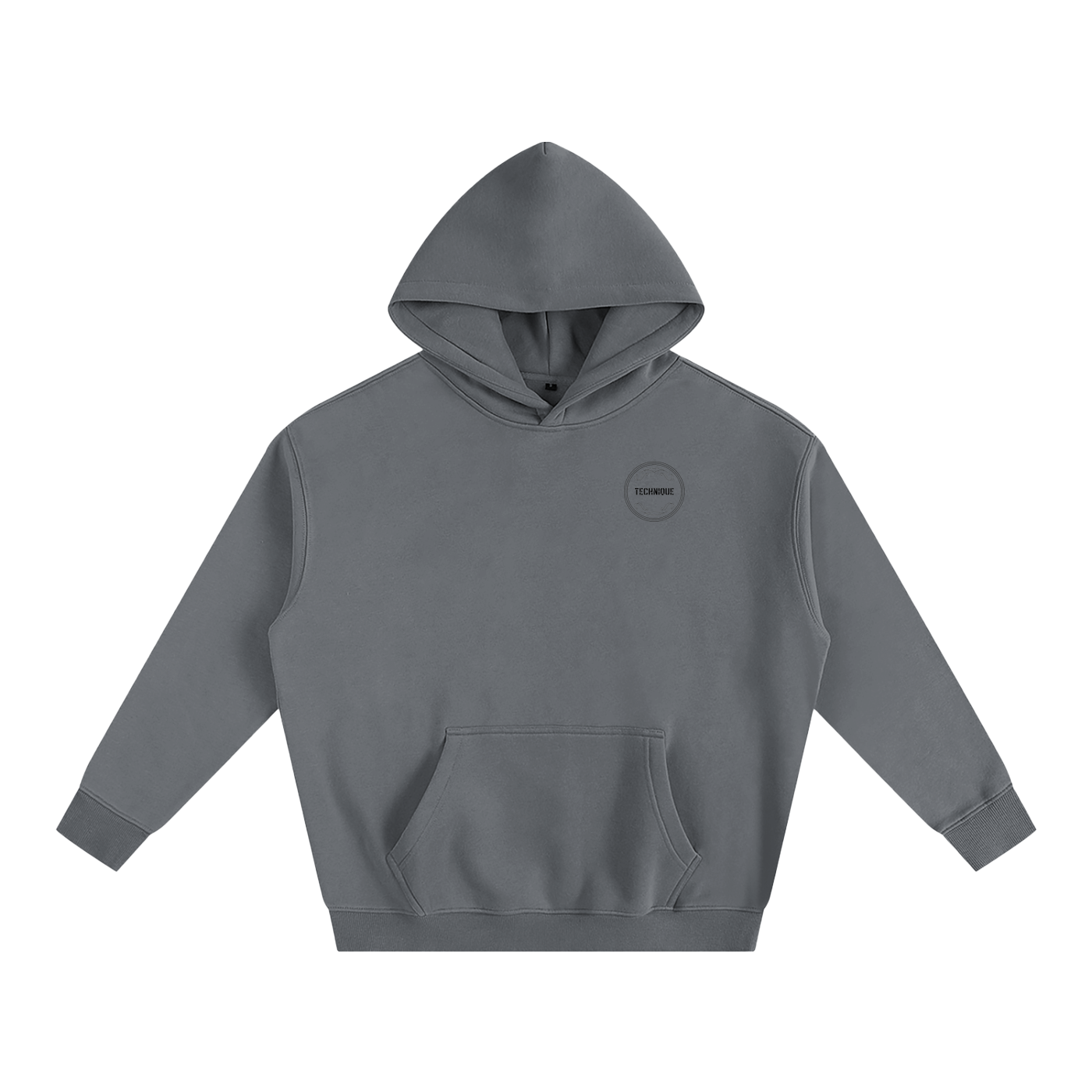Plain Technique oversize Fleeced Hoodie