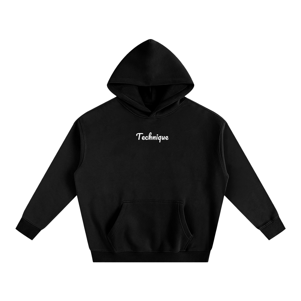 Simple text Oversize Fleeced Hoodie