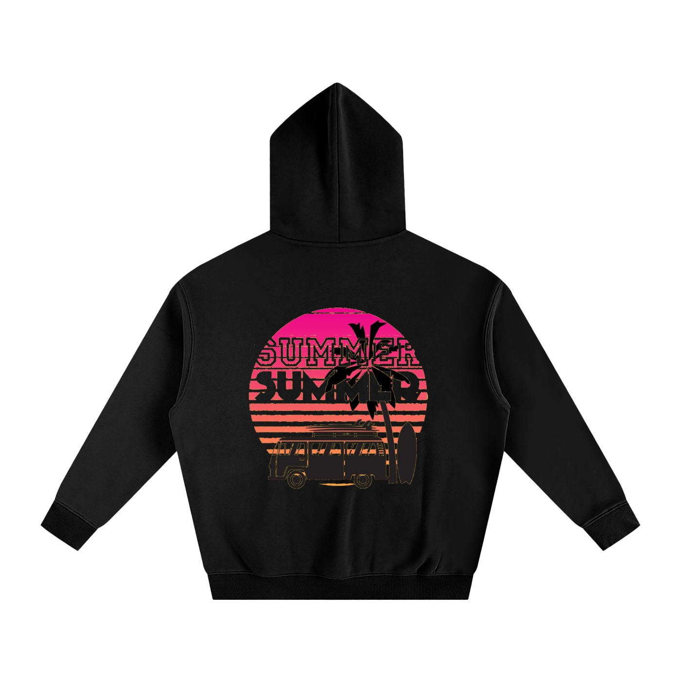 sunset oversize Fleeced Hoodie