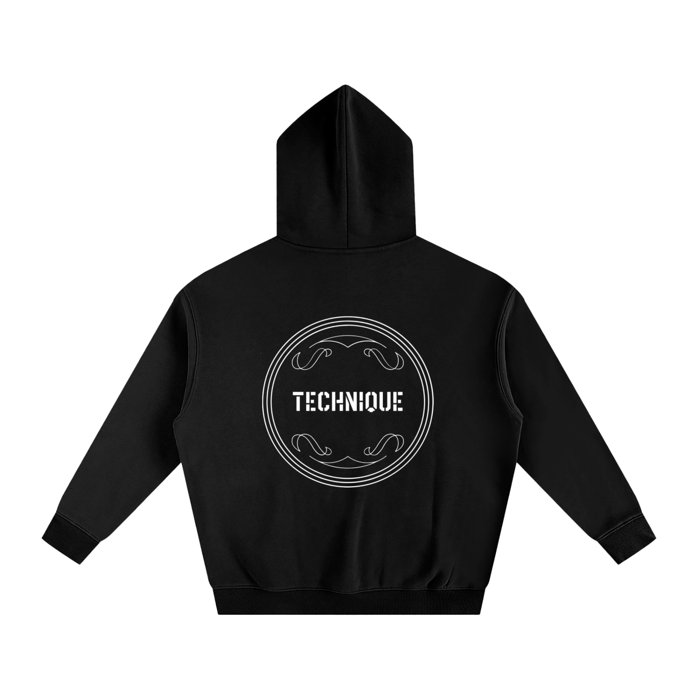 Simple text with back design Oversize Fleeced Hoodie
