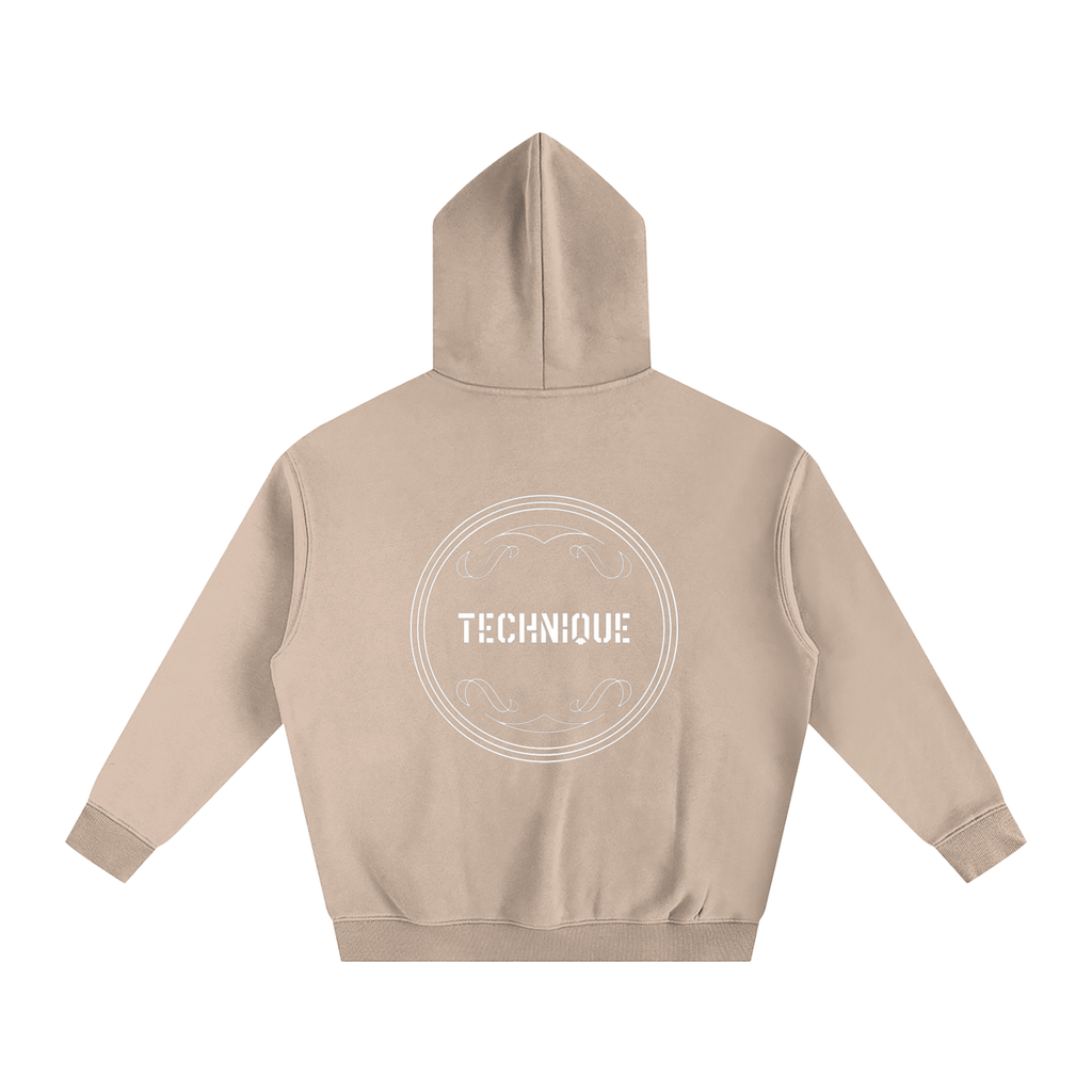 Simple text with back design Oversize Fleeced Hoodie