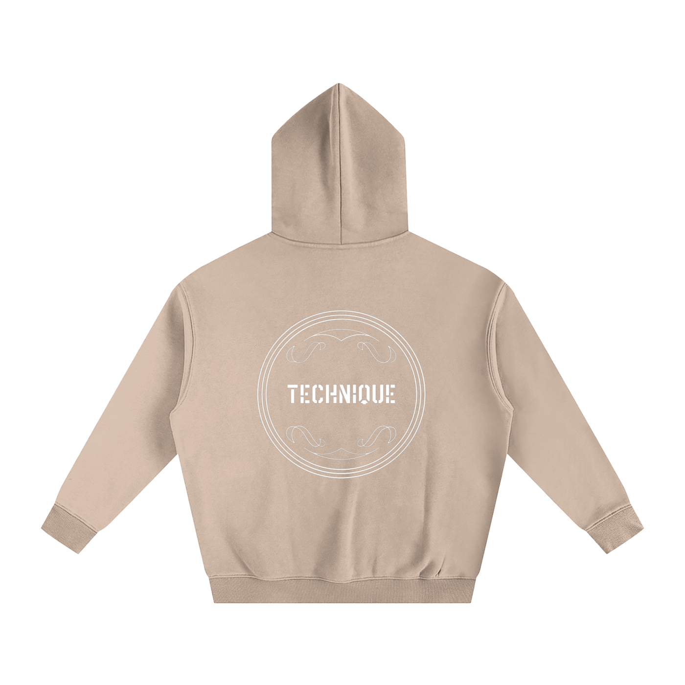 Simple text with back design Oversize Fleeced Hoodie