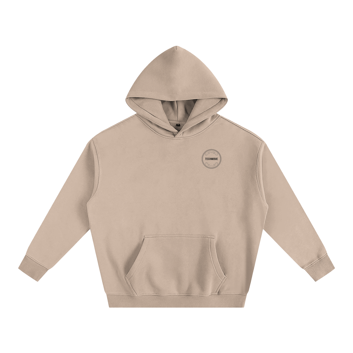 Plain Technique oversize Fleeced Hoodie