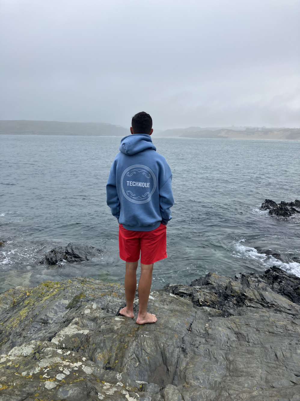Simple text with back design Oversize Fleeced Hoodie